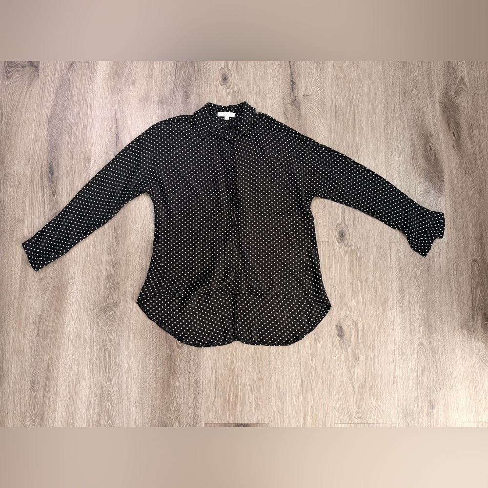 Black Polka Dot Women's Top